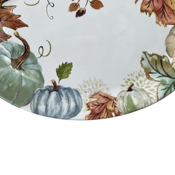 Potter's Studio Pumpkin Serving Platter 16x11 Ceramic Fall Thanksgiving NEW - Picture 3 of 15